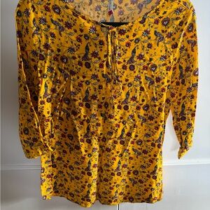 Vibrant Floral Yellow Blouse